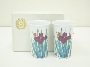 色鍋島染錦菖蒲突立ビアマグペア